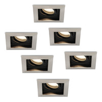 Set of 6 dimmable LED downlights Modesto 5 Watt 4000K neutral white tiltable IP20