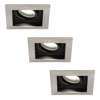 Set of 3 dimmable LED downlights Durham 5 Watt 6400K daylight white tiltable IP20