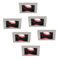 Set of 6 smart WiFi LED recessed spotlight Modesto RGBWW tiltable IP20