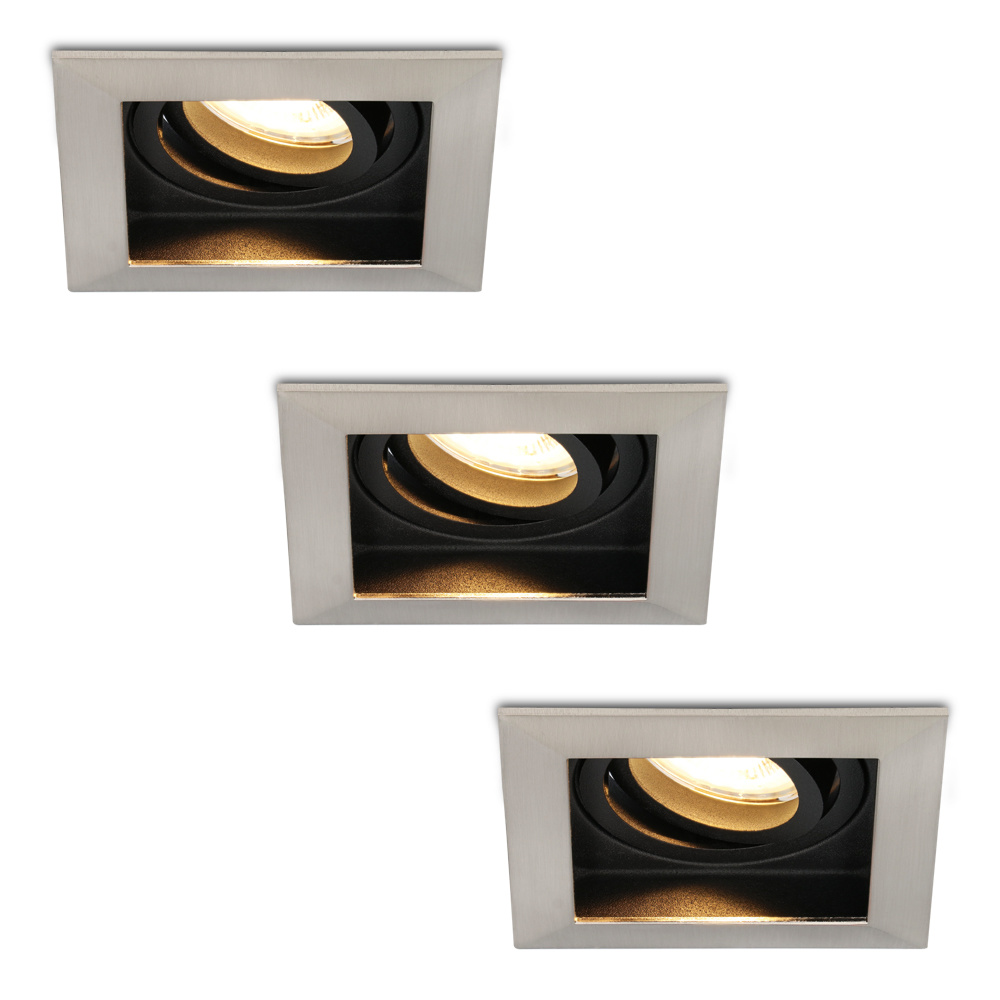 HOFTRONIC™ Set van 3 stuks Dimbare LED inbouwspot Durham 5 Watt 2700K warm wit Kantelbaar