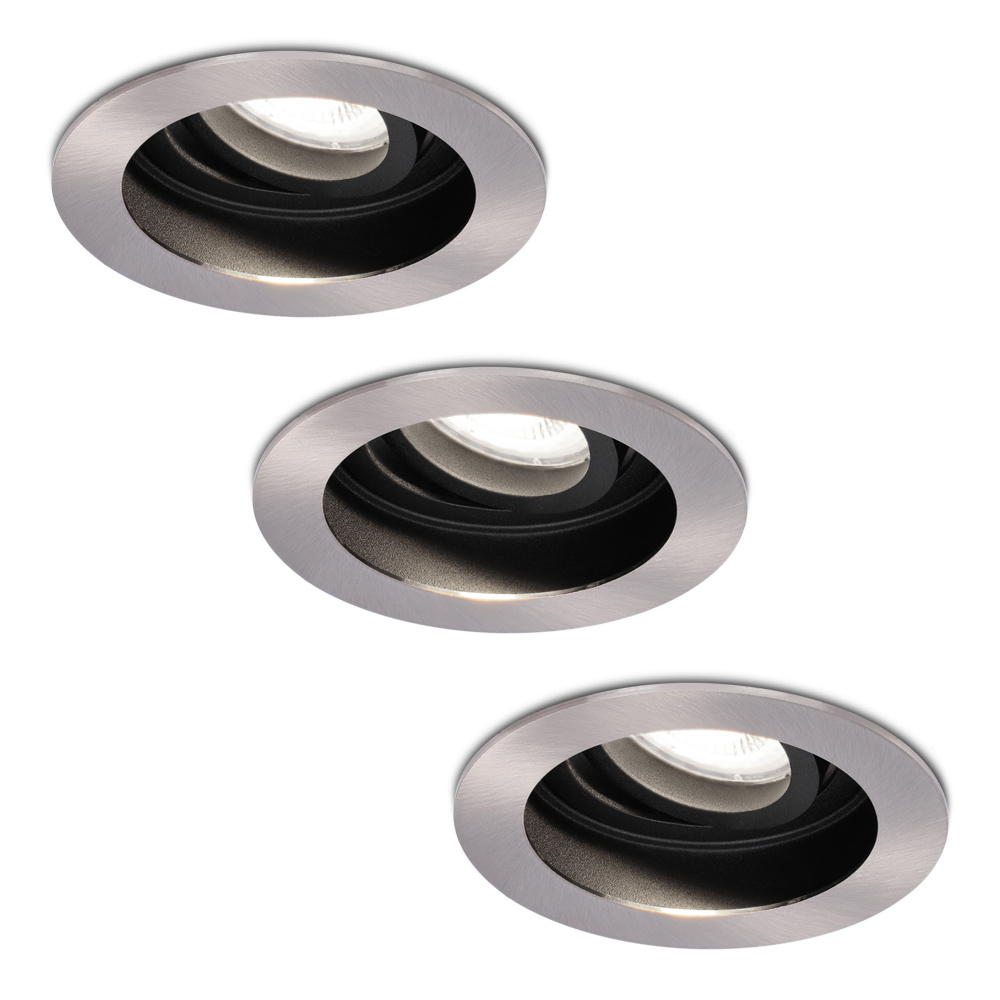 HOFTRONIC™ Set van 3 stuks Dimbare LED inbouwspot Mesa 5 Watt 6400K daglicht wit Kantelbaar IP20