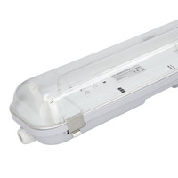 LED Feuchtraumleuchte IP65 120 cm Edelstahlklammern Linkable Doppelversion