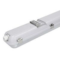 LED Feuchtraumleuchte IP65 150 cm Edelstahlklammern Linkable Doppelversion