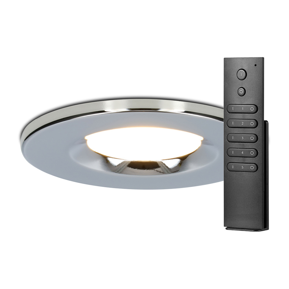 HOFTRONIC Set van 18 stuks dimbare LED inbouwspots chroom Venezia 6 Watt 2700K IP65 incl. afstandsbe