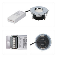 Set van 18 stuks dimbare LED inbouwspots chroom Venezia 6 Watt 2700K IP65 incl. afstandsbediening