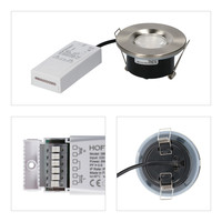 Komplettset 8 Stück dimmbarer LED Einbaustrahlern Edelstahl Venezia 6 Watt 2700K IP65 inkl. Fernbedienung