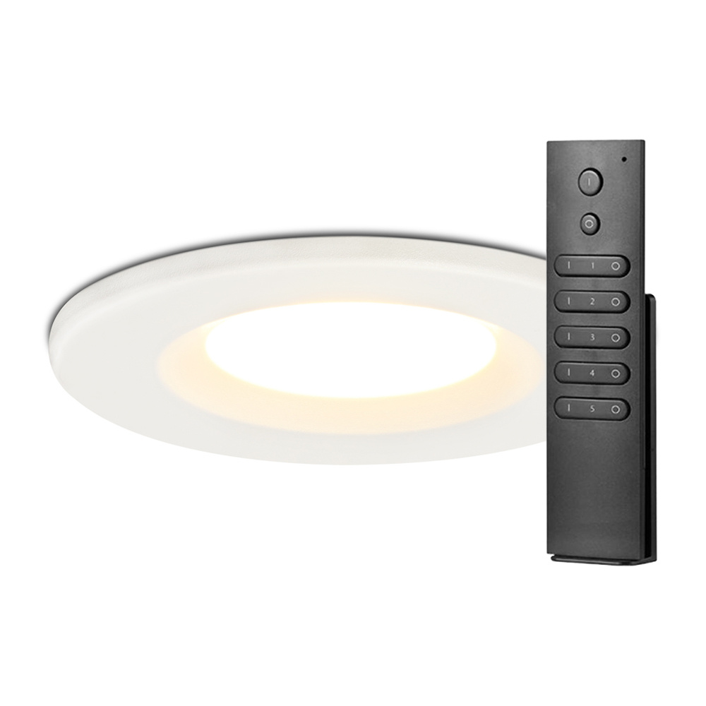HOFTRONIC™ Set van 6 stuks dimbare LED inbouwspots wit Venezia 6 Watt 2700K IP65 incl. afstandsbediening