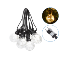 8m LED Prikkabel - String Light - 10 Transparante LEDs - 3000K Warm wit - IP44 Lichtsnoer buiten
