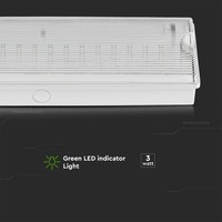 LED Noodverlichting met accu wand-/plafondmontage 3 Watt 6400K IP65 Spatwaterdicht Incl. pictogram met vluchtwegaanduiding
