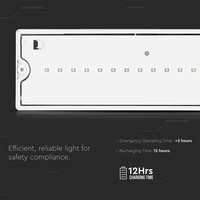 LED Noodverlichting met accu wand-/plafondmontage 3 Watt 6400K IP65 Spatwaterdicht Incl. pictogram met vluchtwegaanduiding