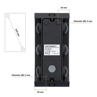 Dimmable LED Wall light Tulsa black 6 Watt 3000K Up & Down light IP54