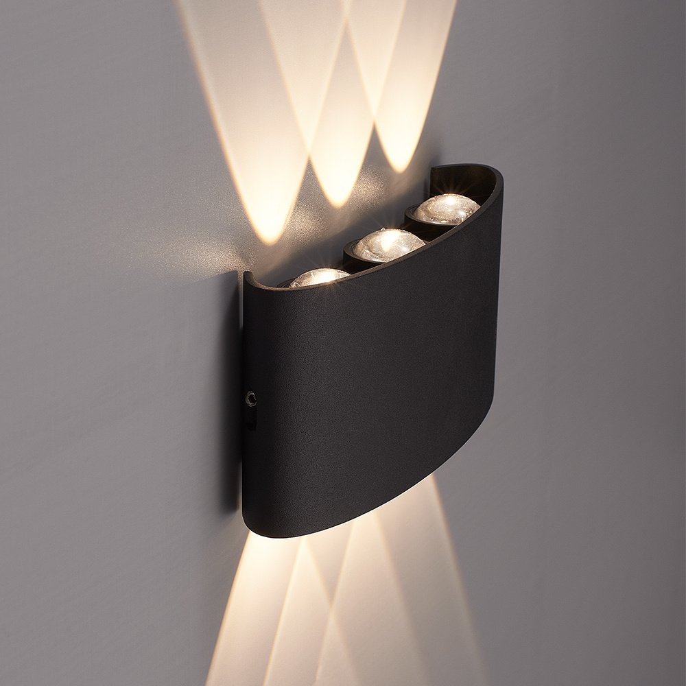 Tulsa dimbare LED wandlamp - Up & Down light - IP54 - 6 watt - 3000K warm wit - Binnen en buiten - 3 jaar garantie - Zwart voor binnen en buiten