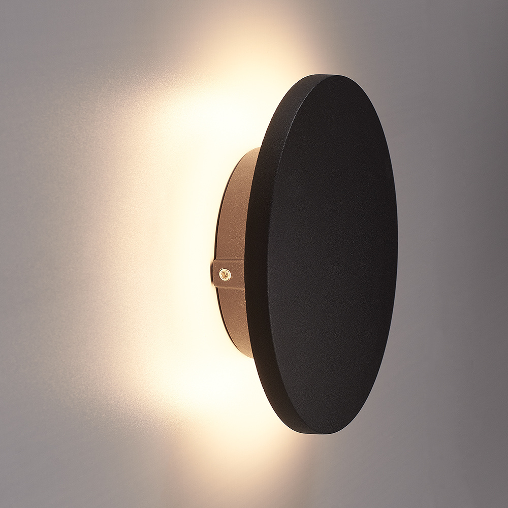 Casper LED Wandlamp Zwart - 3000K warm wit - 6 Watt - Rond - Muurlamp voor binnen en buiten voor binnen en buiten
