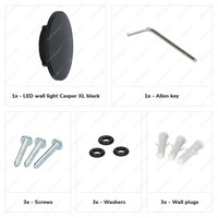 Casper XL LED Wall lamp Black - 3000K warm white - 9 Watt - Round - Wall lamp for indoor and outdoor use