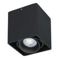 Dimmbare LED Deckenanbaustrahler Esto 4000K GU10 Schwarz IP20 Schwenkbar
