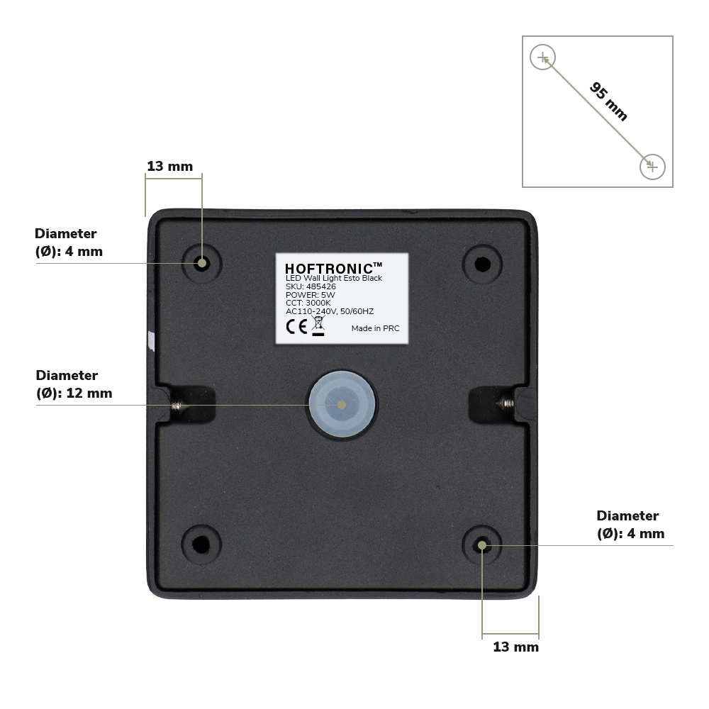 Dimbare LED Opbouwspot/plafondspot plafond Esto Zwart incl. GU10 spot 5W 4000K IP20 kantelbaar