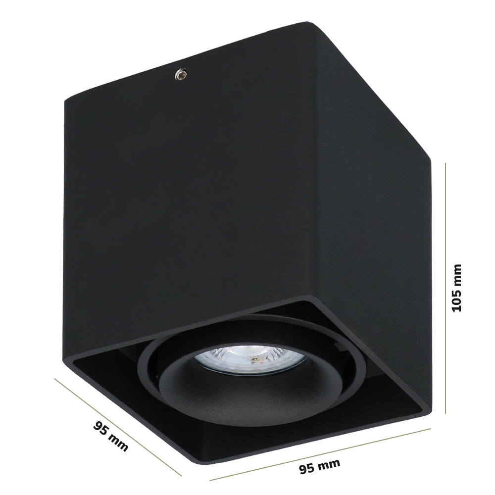 Dimbare LED Opbouwspot/plafondspot plafond Esto Zwart incl. GU10 spot 5W 4000K IP20 kantelbaar
