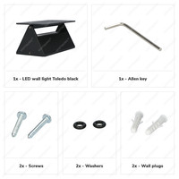 Toledo tilting LED wall light - 3000K warm white - 6 Watt - Up & down light - IP54 for indoor and outdoor use - Modern light - Double-sided - Black