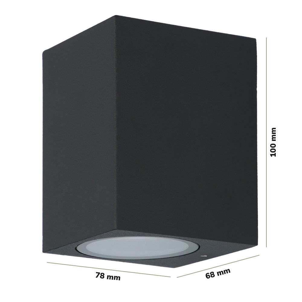 Marion - Dimbare LED wandlamp kubus - Incl. 5 Watt 2700K GU10 spot - IP65 - Zwart - Binnen en buiten - 3 jaar garantie - Kubus Lamp voor binnen en bu
