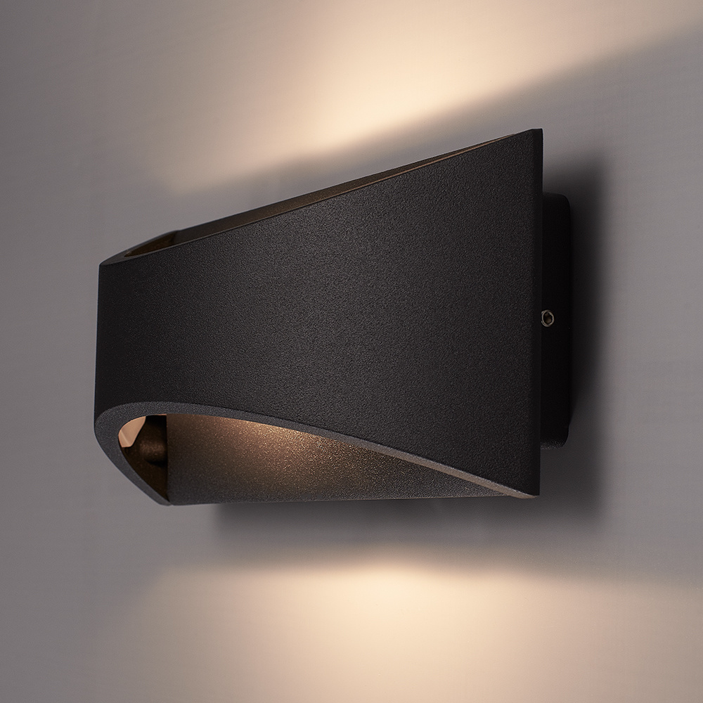 Lowa LED wandlamp - 3000K warm wit - 6 Watt - Up & down light - IP54 voor binnen en buiten - Moderne muurlamp - Tweezijdig - Zwart voor binnen en bui