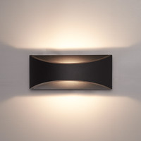 Lowa LED wandlamp - 3000K warm wit - 6 Watt - Up & down light - IP54 voor binnen en buiten - Moderne muurlamp - Tweezijdig - Zwart