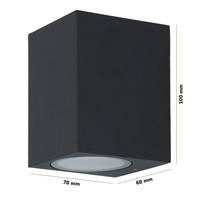 Marion - Dimmable LED wall lamp cube - GU10 excl. light source - IP65 - Black - Indoor and outdoor - 3 years guarantee