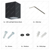 Marion - Dimmable LED wall lamp cube - GU10 excl. light source - IP65 - Black - Indoor and outdoor - 3 years guarantee