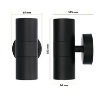 LED-Wandleuchte Blenda GU10 rund beidseitig leuchtend Schwarz IP44 ohne Lichtquelle
