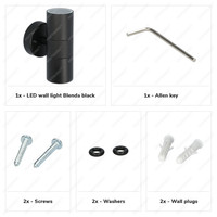 LED Wall light Blenda GU10 round double-sided illuminated black IP44 excl. light source