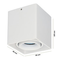 Dimbare LED opbouw plafondspot Esto GU10 Wit IP20 kantelbaar excl. lichtbron