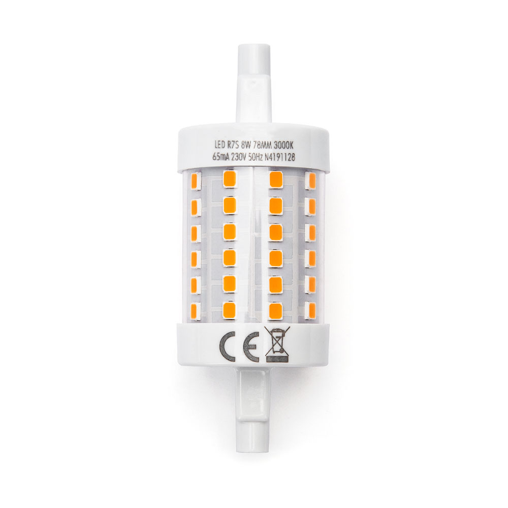 LED R7S lamp - 8W 3000K warm wit licht - 78mm - niet dimbaar
