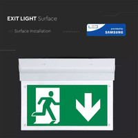 LED Noodverlichting met accu opbouwarmatuur 2 Watt 6000K Samsung Incl. pictogram met vluchtwegaanduiding
