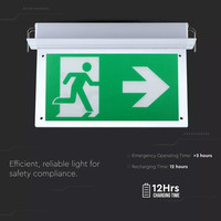 LED Noodverlichting met accu inbouwarmatuur 2 Watt 6000K Samsung Incl. pictogram met vluchtwegaanduiding