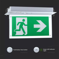LED Noodverlichting met accu inbouwarmatuur 2 Watt 6000K Samsung Incl. pictogram met vluchtwegaanduiding