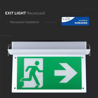 LED Noodverlichting met accu inbouwarmatuur 2 Watt 6000K Samsung Incl. pictogram met vluchtwegaanduiding