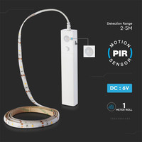 LED Streifen 1 Meter 2,4 Watt 2700K auf Batterie mit Bewegungssensor geeignet als Treppenbeleuchtung