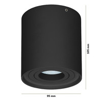 Dimmable LED surface mounted ceiling spotlight Ray Black IP20 tiltable excl. light source