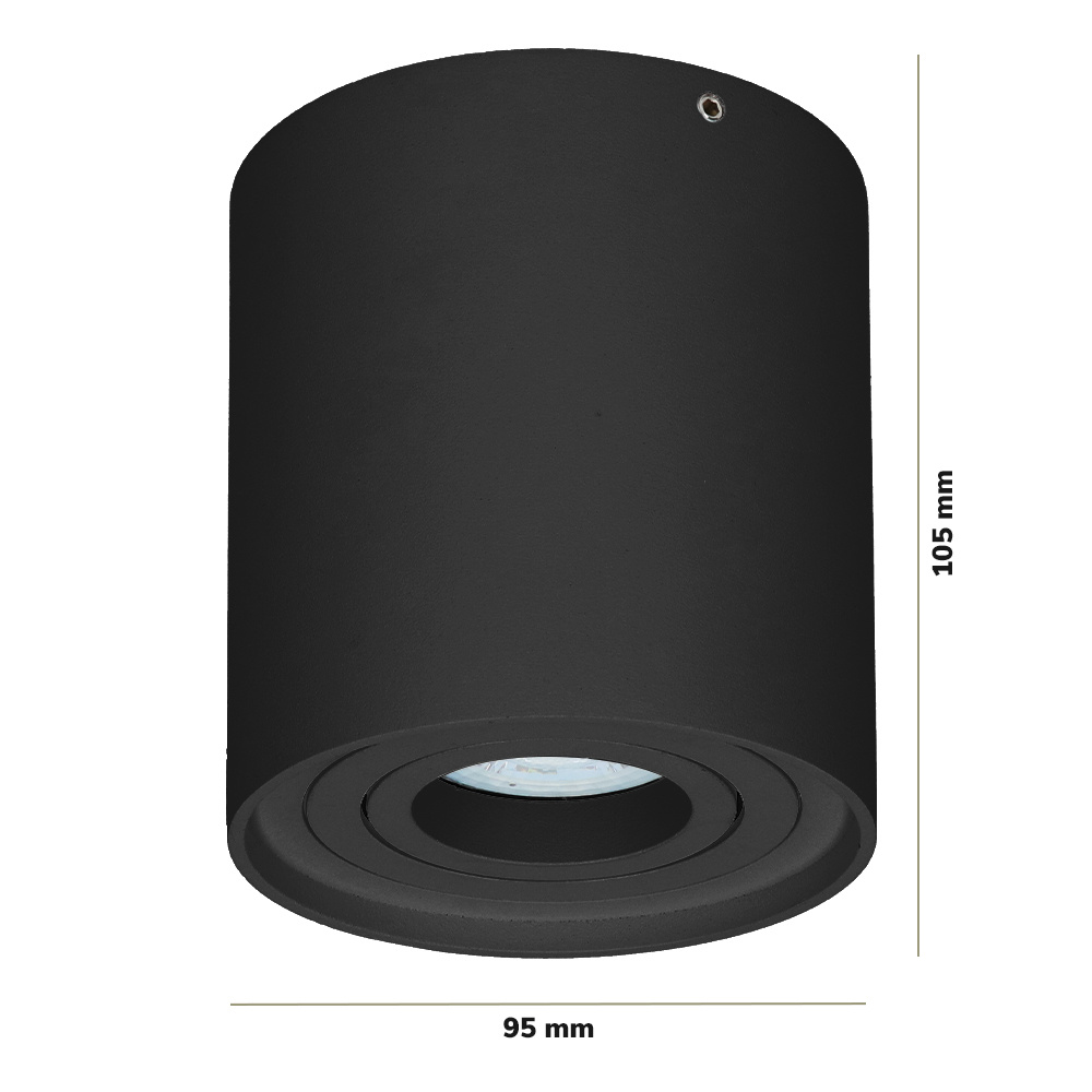 Dimbare LED Opbouwspot/plafondspot plafond Ray Zwart IP20 kantelbaar excl. lichtbron
