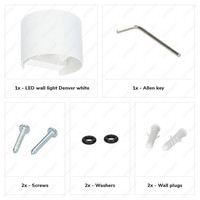 Denver LED-Wandleuchte - Up & Down - 6 Watt - Dimmbar - IP54 wasserdicht für den Außenbereich - 3000K Warmweiß - Weiß - Für Wohnzimmer, Bäder, Fassaden, Schlafzimmer, Hallen und Innenräume