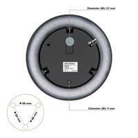 Casper XL LED Wandlamp Zwart - 3000K warm wit - 9 Watt - Rond - Muurlamp voor binnen en buiten