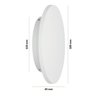 Casper XL LED Wall lamp White - 3000K warm white - 9 Watt - Round - Wall lamp for indoor and outdoor use