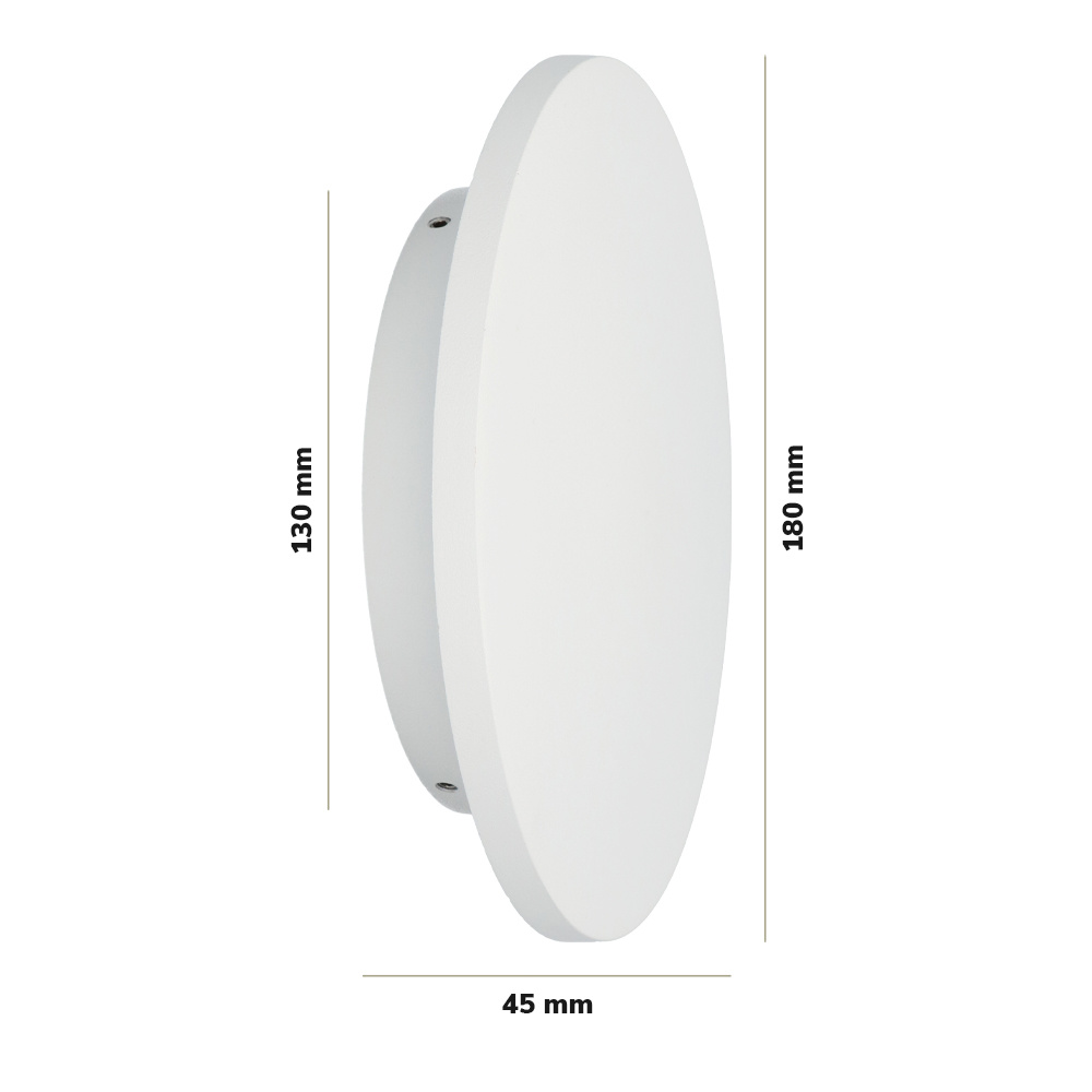 Casper XL LED Wandlamp Wit - 3000K warm wit - 9 Watt - Rond - Muurlamp voor binnen en buiten voor binnen en buiten