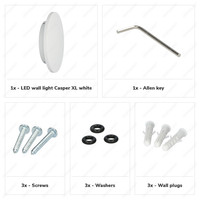 Casper XL LED Wandleuchte Weiß- 3000K Warmweiß - 9 Watt - Rund - Wandleuchte für den Innen- und Außenbereich