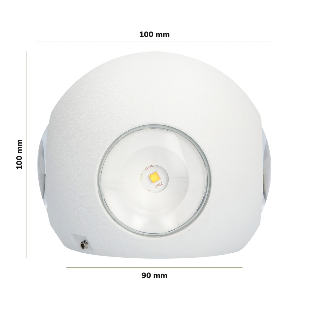 LED Wandlamp Austin wit 4 Watt 3000K 4 Lichts IP54 spatwaterbestendig 3 jaar garantie voor binnen en buiten