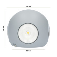 Austin LED wandlamp - 3000K warm wit - Rondom verlicht - Vierzijdig oplichtend - 4 watt - Up & down - Rond - Globe - Voor buiten en binnen - Grijs