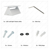 Toledo tilting LED wall light - 3000K warm white - 6 Watt - Up & down light - IP54 for indoor and outdoor use - Modern light - Double-sided - White