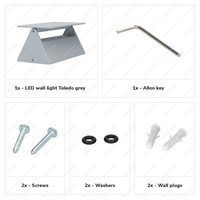 Toledo tilting LED wall light - 3000K warm white - 6 Watt - Up & down light - IP54 for indoor and outdoor use - Modern light - Double-sided - Grey