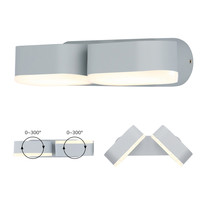 Dimmable LED wall light Dayton double grey 12 Watt 3000K tiltable IP54 splash-proof 3 years warranty