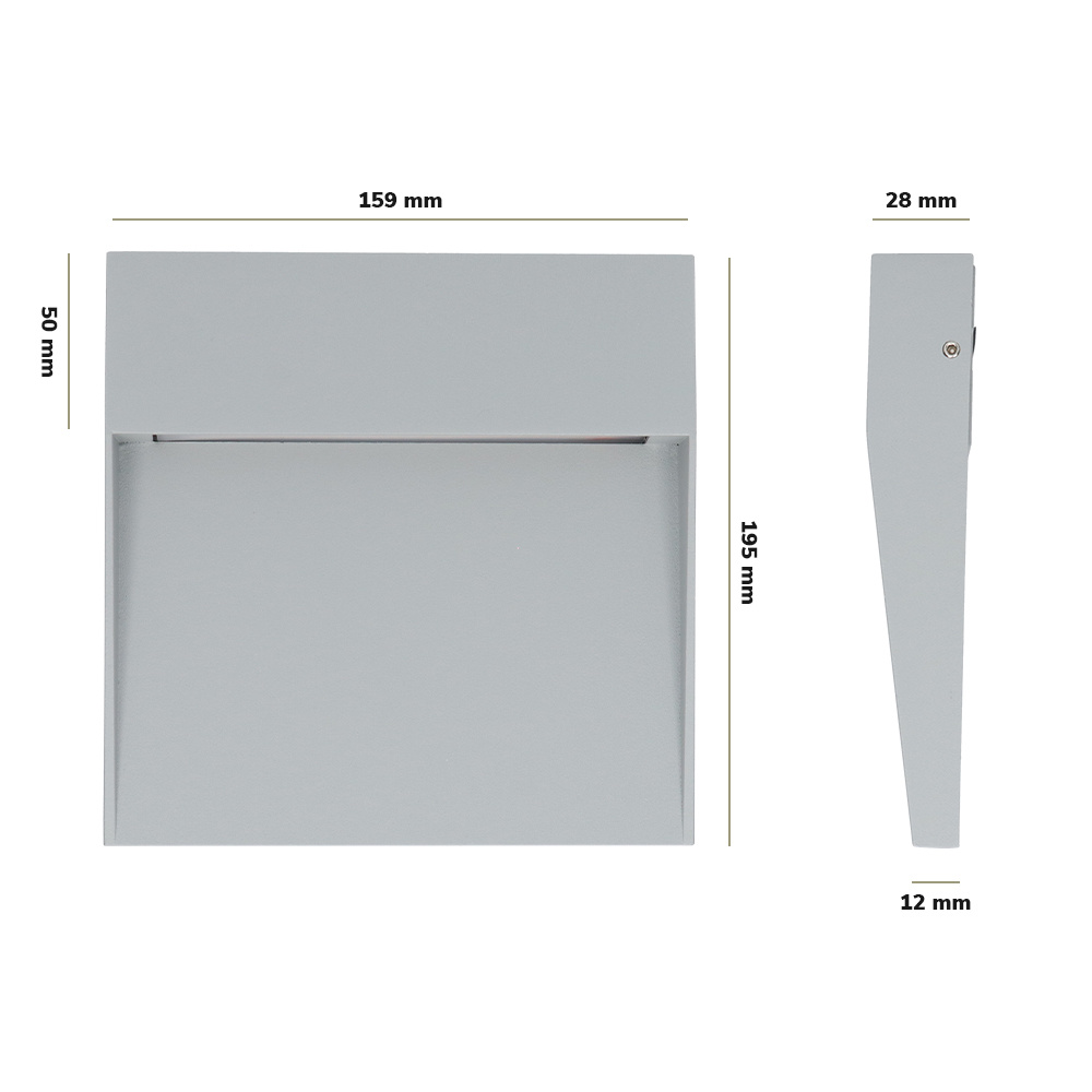 Dimbare LED Wandlamp Logan grijs 6 Watt 3000K IP54 spatwaterbestendig 3 jaar garantie voor binnen en buiten