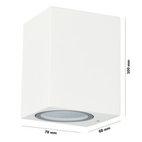 Marion - Dimmable LED wall lamp cube - GU10 excl. light source - IP65 - White- Indoor and outdoor - 3 years guarantee